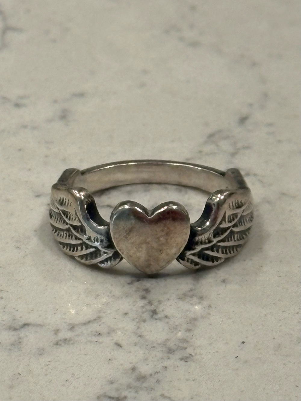 James Avery RETIRED heart with wings ring